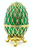 Small Egg Trinket Box with Stand. Hand Set Austrian Crystals & Enamel