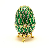 Small Egg Trinket Box with Stand. Hand Set Austrian Crystals & Enamel