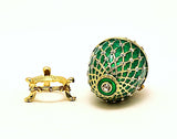 Small Egg Trinket Box with Stand. Hand Set Austrian Crystals & Enamel