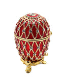 Small Egg Trinket Box with Stand. Hand Set Austrian Crystals & Enamel