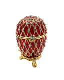 Small Egg Trinket Box with Stand. Hand Set Austrian Crystals & Enamel