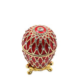 Small Egg Trinket Box with Stand. Hand Set Austrian Crystals & Enamel