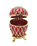 Small Egg Trinket Box with Stand. Hand Set Austrian Crystals & Enamel