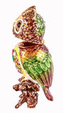 Golden Owl on Branch Trinket Box. Hand Set Austrian Crystals