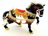 Decorated Running Horse Trinket Box. Eagle Head Saddle with Austrian Crystals