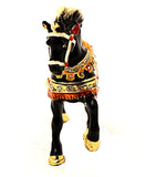 Decorated Running Horse Trinket Box. Eagle Head Saddle with Austrian Crystals