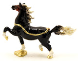 Elegant Galloping Horse Trinket Box Made with Austrian Crystals