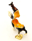 Elegant Galloping Horse Trinket Box Made with Austrian Crystals