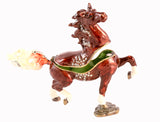 Elegant Galloping Horse Trinket Box Made with Austrian Crystals