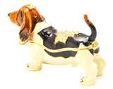 Basset Hound Dog Trinket Box. Beautifully Made with Austrian Crystals