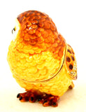 Small Owl Trinket Box. Adorable Handmade with Austrian Crystals