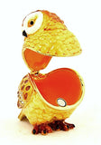 Small Owl Trinket Box. Adorable Handmade with Austrian Crystals