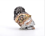 Small Owl Trinket Box. Adorable Handmade with Austrian Crystals