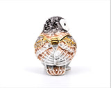 Small Owl Trinket Box. Adorable Handmade with Austrian Crystals