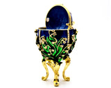 Timeless Lily of the Valley Egg Trinket Box Hand Crafted with Austrian Crystals