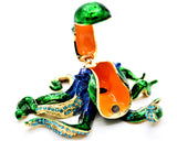Octopus Trinket Box. Very Detailed with Austrian Crystals & Enamel