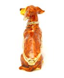 Dachshund Trinket Box Hand Painted Brown Black Enamel & Austrian Crystals