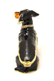 Dachshund Trinket Box Hand Painted Brown Black Enamel & Austrian Crystals