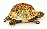 Large Turtle with Movable Neck Trinket Box Made with Austrian Crystals
