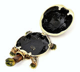 Large Turtle with Movable Neck Trinket Box Made with Austrian Crystals