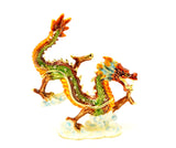 Ancient Asian Dragon Trinket Box Hand Crafted with Austrian Crystals