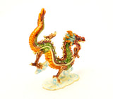Ancient Asian Dragon Trinket Box Hand Crafted with Austrian Crystals