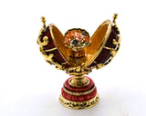 Decorative Egg Trinket Box with Flower Basket. Beautifully Made by Hand