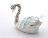 Bejeweled Swan Trinket Box. Hand Painted Enamel & Austrian Crystals with Lots of Details
