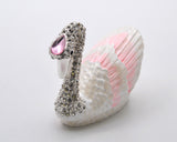 Bejeweled Swan Trinket Box. Hand Painted Enamel & Austrian Crystals with Lots of Details