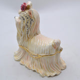 Big Maltese Dog Trinket Box with Austrian Crystals & Enamel