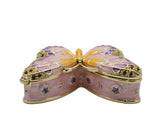 Handmade Butterfly Trinket Box. Made with Austrian Crystals & Enamel