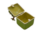 Jeweled Floral Trinket Box. Hand Crafted Square Shape with Enamel & Austrian Crystals