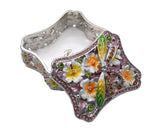 Floral Dragonfly Trinket Box. Very Detailed made with Austrian Crystals & Enamel