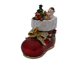Christmas Boot Box with Enamel & Gold Plating with Austrian Crystals