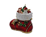 Christmas Boot Box with Enamel & Gold Plating with Austrian Crystals
