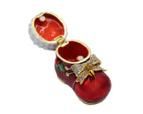 Christmas Boot Box with Enamel & Gold Plating with Austrian Crystals