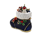 Christmas Boot Box with Enamel & Gold Plating with Austrian Crystals