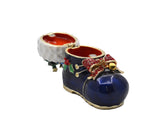 Christmas Boot Box with Enamel & Gold Plating with Austrian Crystals