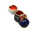 Christmas Boot Box with Enamel & Gold Plating with Austrian Crystals