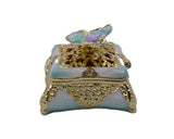 Decorative Trinket Box with Butterfly as Broach. Unique Design with Austrian Crystals & Enamel