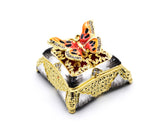 Decorative Trinket Box with Butterfly as Broach. Unique Design with Austrian Crystals & Enamel