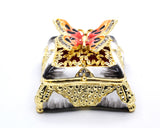 Decorative Trinket Box with Butterfly as Broach. Unique Design with Austrian Crystals & Enamel