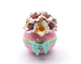 Decorative Flower Trinket Box. Hand Crafted with Austrian Crystals & Enamel with Lots of Details