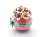 Decorative Flower Trinket Box. Hand Crafted with Austrian Crystals & Enamel with Lots of Details