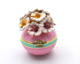Decorative Flower Trinket Box. Hand Crafted with Austrian Crystals & Enamel with Lots of Details