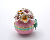 Decorative Flower Trinket Box. Hand Crafted with Austrian Crystals & Enamel with Lots of Details