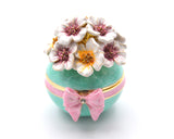 Decorative Flower Trinket Box. Hand Crafted with Austrian Crystals & Enamel with Lots of Details