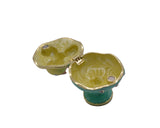 Bejeweled Ice Cream Cup Trinket Box. Hand Detailed with Austrian Crystals & Blue Enamel