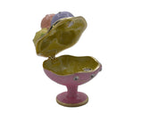 Bejeweled Ice Cream Cup Trinket Box. Hand Detailed with Austrian Crystals & Blue Enamel