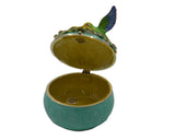 Hummingbird Trinket Box with Flowers. Beautifully Made with Austrian Crystals & Enamel